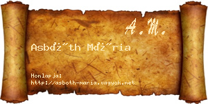 Asbóth Mária névjegykártya
