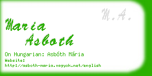 maria asboth business card