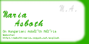 maria asboth business card